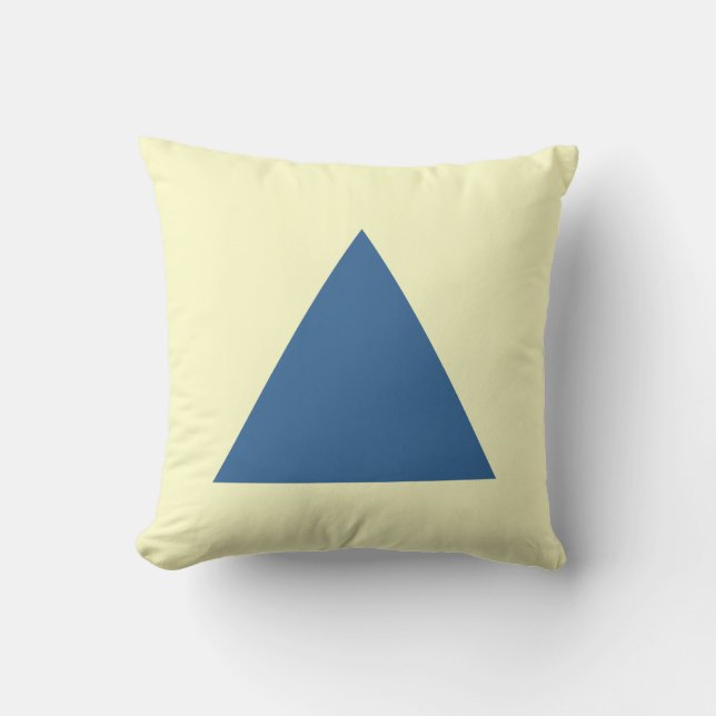 Triangle Colours - Desert Blue and Pale Yellow Cushion (Front)