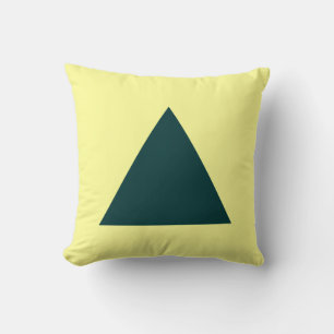 Triangle Colours - Dk Green and Light Yellow Cushion