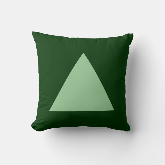 Triangle Colours - Faded Green and Dk Green Cushion (Front)