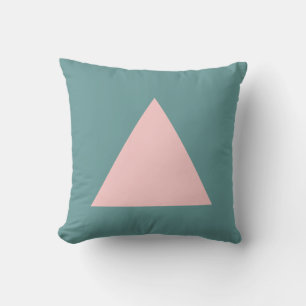 Triangle Colours - Faded Pink and Ocean Green Cushion
