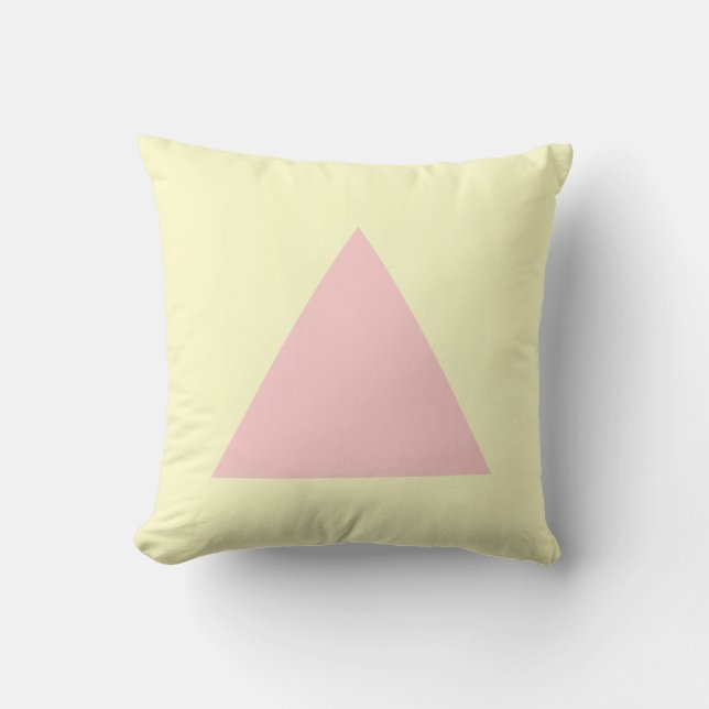 Triangle Colours - Faded Pink and Pale Yellow Cushion (Front)
