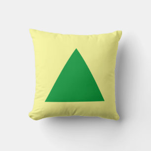 Triangle Colours - Grass Green and Light Yellow Cushion