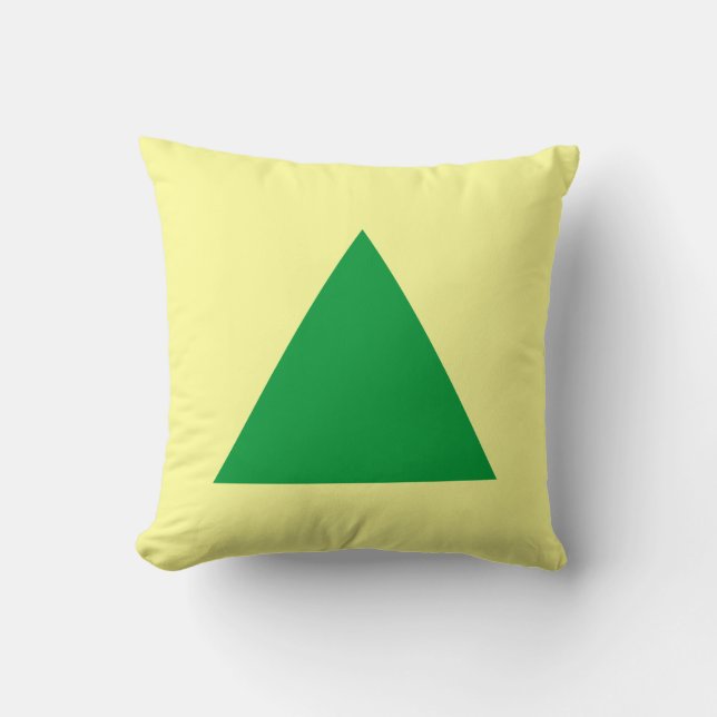 Triangle Colours - Grass Green and Light Yellow Cushion (Front)