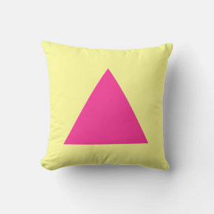 Triangle Colours - Hot Pink with Chalk Yellow Cushion