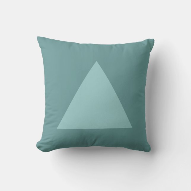 Triangle Colours - Lt Blue Green and Ocean Green Cushion (Front)