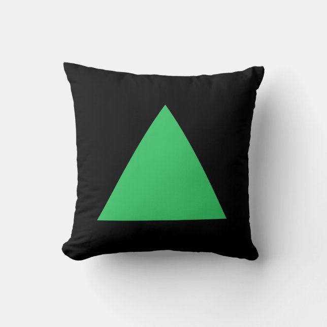 Triangle Colours - Lt Green and Black Cushion (Front)