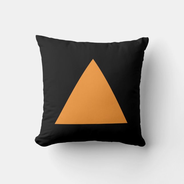 Triangle Colours - Lt Orange on Black Cushion (Front)