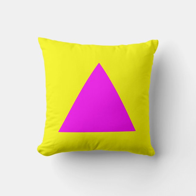 Triangle Colours - Magenta and Yellow Cushion (Front)