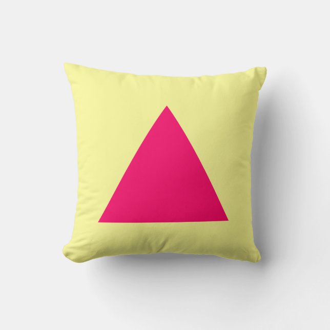 Triangle Colours - Neon Red with Chalk Yellow Cushion (Front)