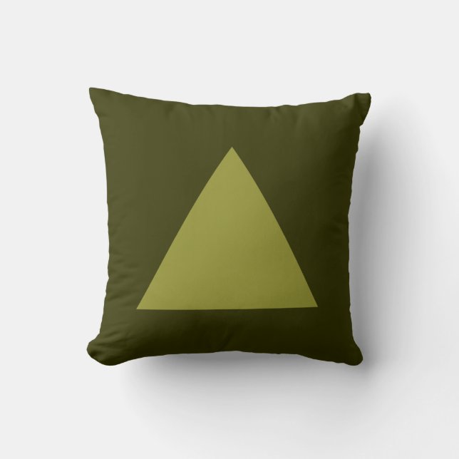 Triangle Colours - Olive on Dk Olive Cushion (Front)