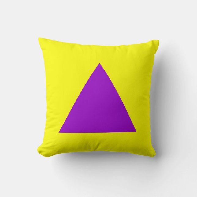 Triangle Colours - Purple and Yellow Cushion (Front)