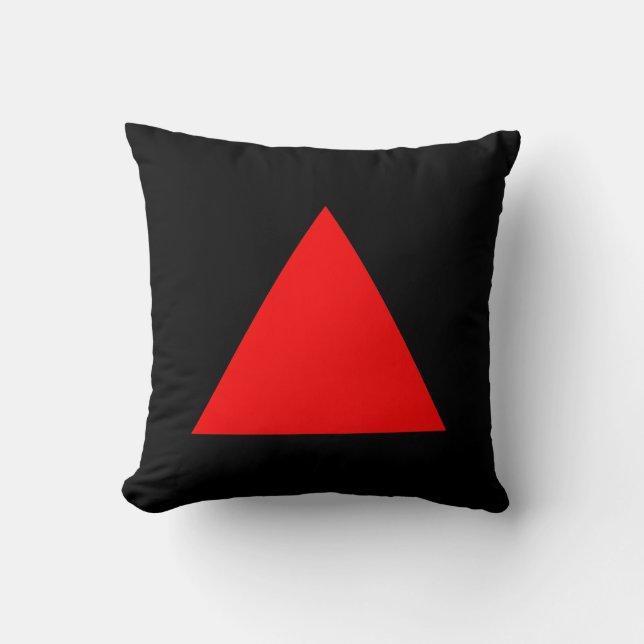 Triangle Colours - Red and Black Cushion (Front)