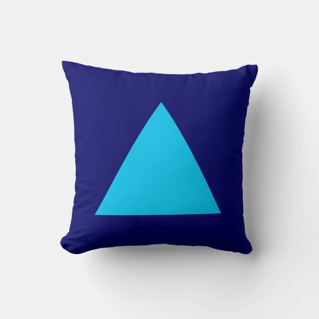 Triangle Colours - Sky Blue and Dp Navy Cushion (Front)