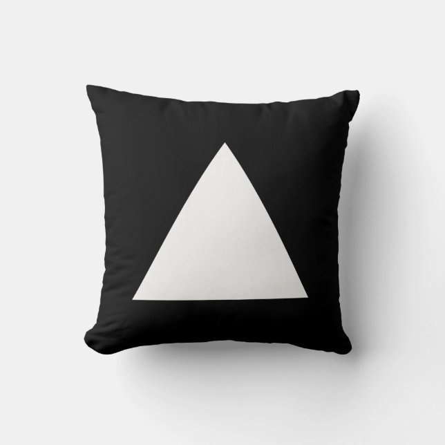 Triangle Colours - White and Black (alternating) Cushion (Front)