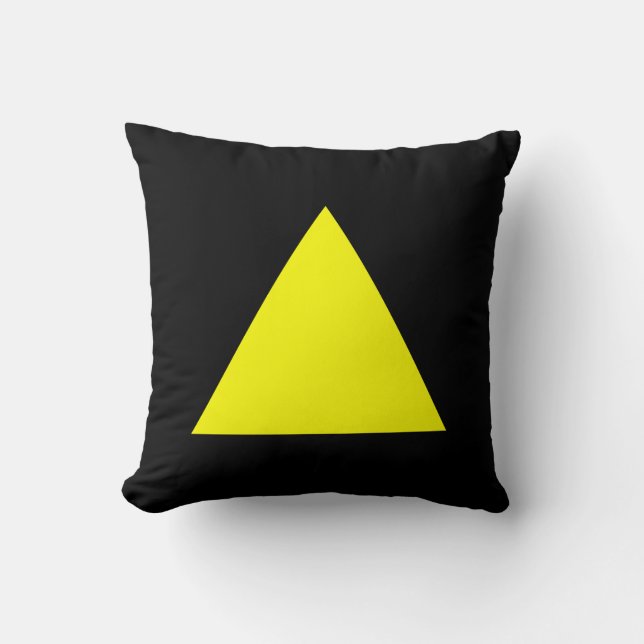 Triangle Colours - Yellow and Black Cushion (Front)