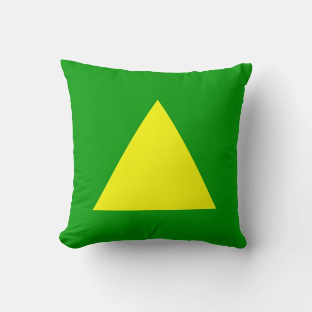 Triangle Colours - Yellow and Grass Green Cushion (Front)
