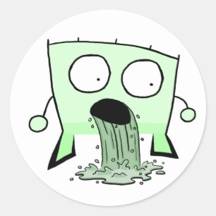 Triangle Dude Young Barfing Classic Round Sticker