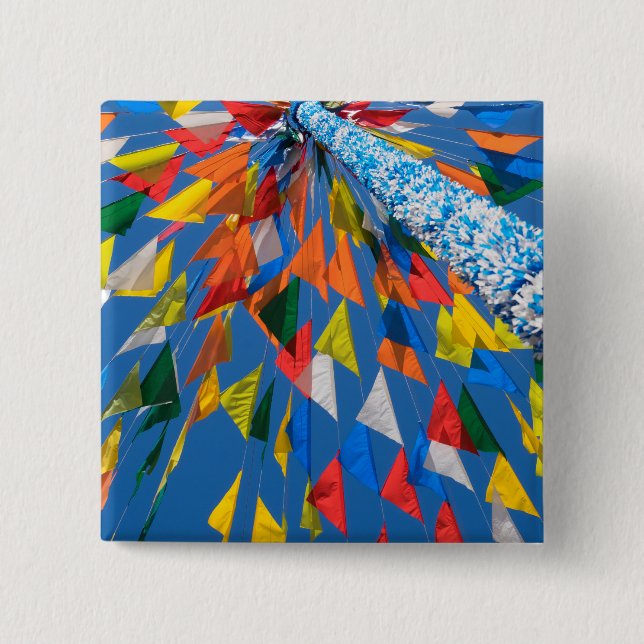 Triangle Flag Decoration 15 Cm Square Badge (Front)