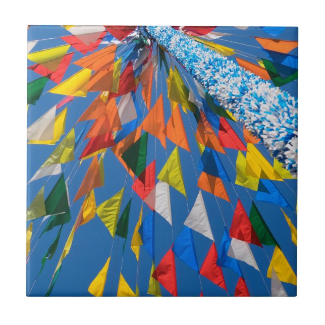 Triangle Flag Decoration Ceramic Tile (Front)