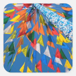 Triangle Flag Decoration Square Sticker