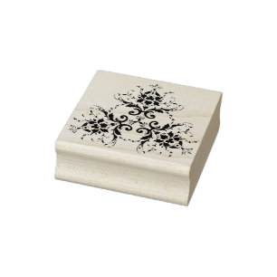 Triangle flower motif silhouette art stamp
