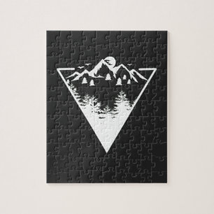 Triangle frame artwork with wilderness landscape jigsaw puzzle