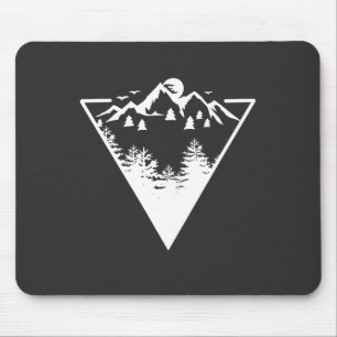 Triangle frame artwork with wilderness landscape mouse pad