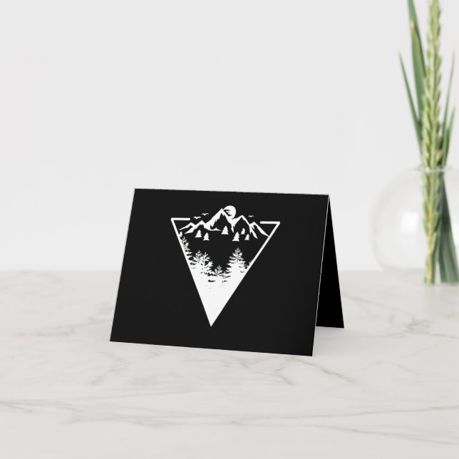 Triangle frame artwork with wilderness landscape note card (Front)