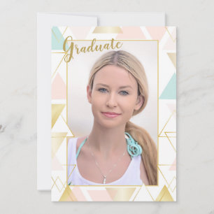 Triangle Frame Photo Graduation Invitation