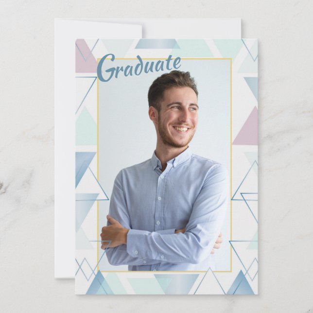 Triangle Frame Photo Graduation Invitation (Front)