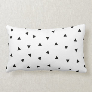 triangle geo rectangle shape // black + white lumbar cushion