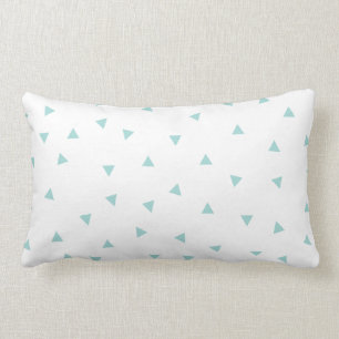 triangle geo rectangle shape // mint + white lumbar cushion