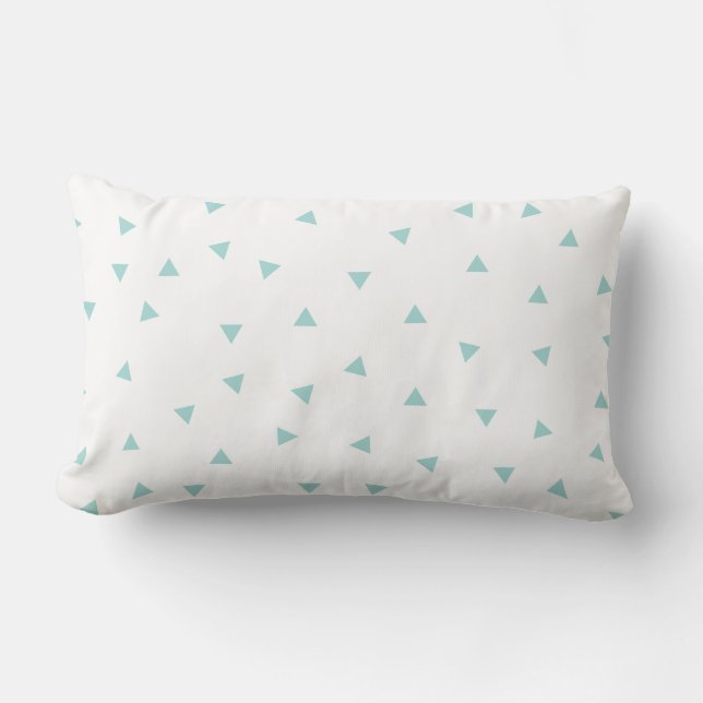 triangle geo rectangle shape // mint + white lumbar cushion (Front)