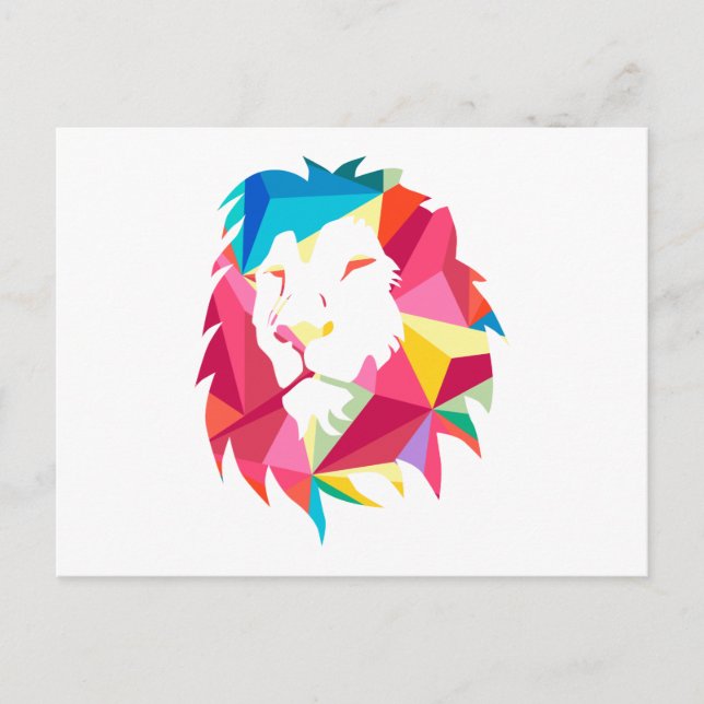 Triangle Geomatric Lion Postcard (Front)