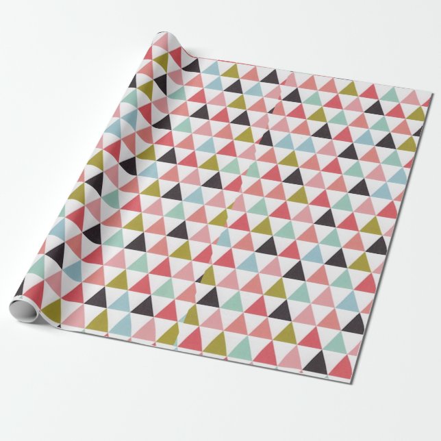 Triangle Geometric Colourful Vibrant Contemporary  Wrapping Paper (Unrolled)