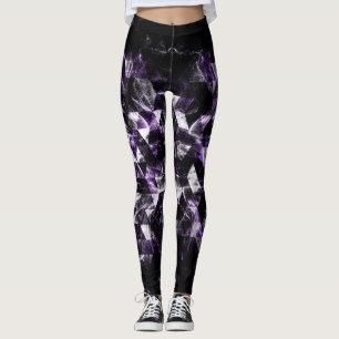 Triangle Geometric Purple Smoky Galaxy Leggings