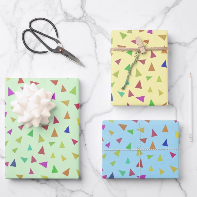Triangle Geometric Shape Art  Wrapping Paper Sheet (Front)