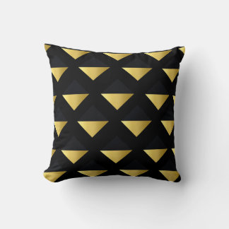Triangle Gold and Black Cushion