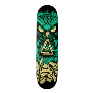 Triangle Green Owl Skate Skateboard