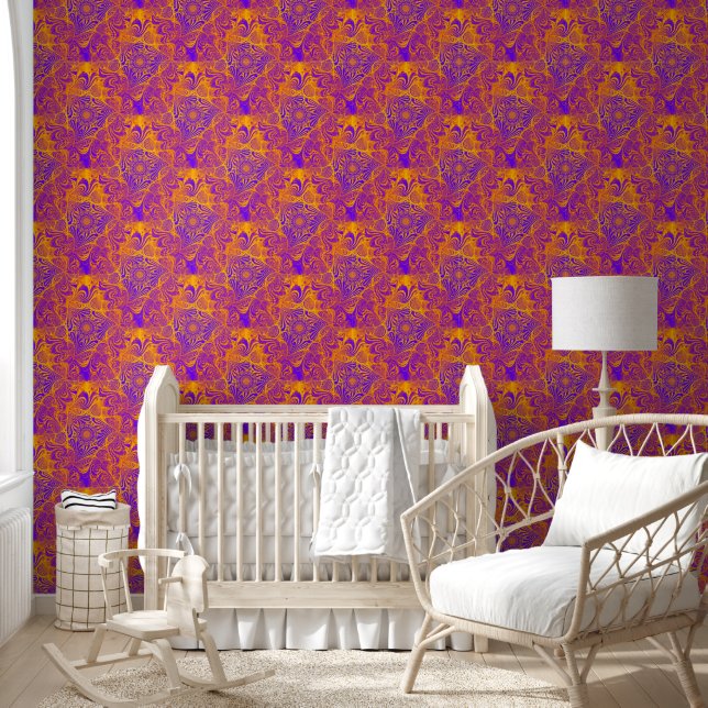 Triangle Labyrinth Mandala Seamless Pattern 2 Wallpaper (Kids)