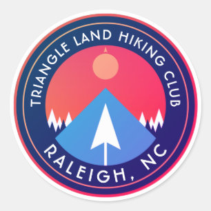 triangle land hiking club north carolina classic round sticker