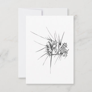 Triangle Man Black White Abstract Tribal Tattoo Ar Thank You Card