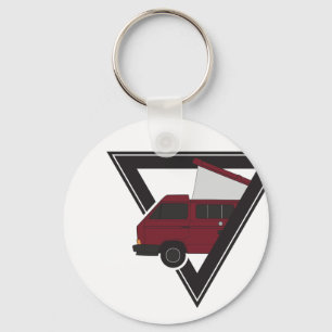 triangle maroon bus key ring