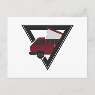 triangle maroon bus postcard