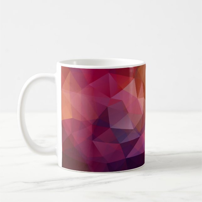 triangle mosaic background with transparencies in  coffee mug (Left)