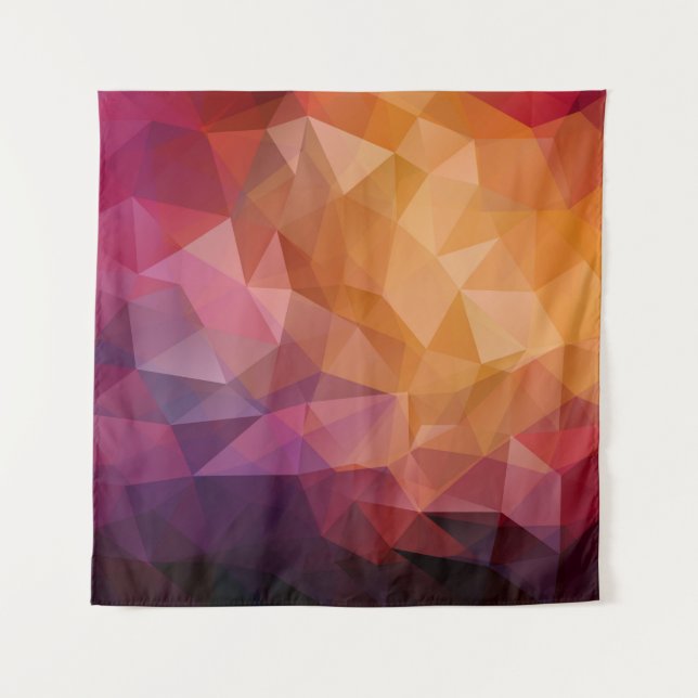 triangle mosaic background with transparencies in  tapestry (Front)