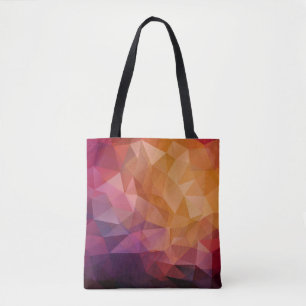 triangle mosaic background with transparencies in tote bag