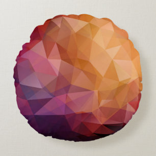 Triangle Mosaic: Dark Vintage Round Cushion