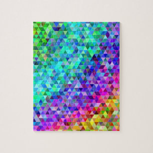 Triangle mosaic rainbow jigsaw puzzle