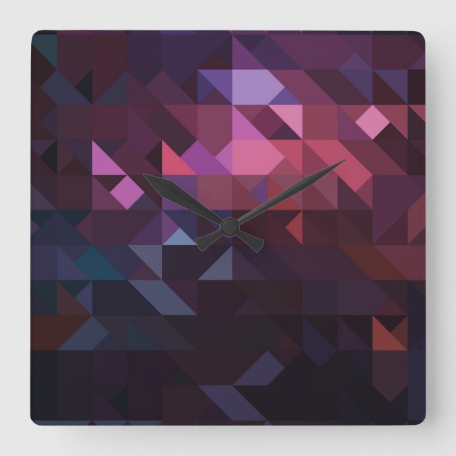 Triangle Mosaic  Square Wall Clock (Front)